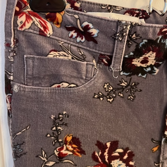 Pilcro Letterpress floral velvet cord high rise skinny pants - Picture 2 of 8